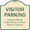 Signmission Designer Series-Visitor Parking Violators Will Be Towed Away Vehicle Owner, 18" x 18", TG-1818-9870 A-DES-TG-1818-9870 - alternate 1